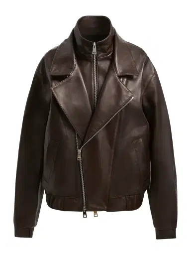 Brandon Maxwell Emmett Double Zip Leather Moto Jacket | Thumbnail 1 Brandon Maxwell Emmett Double Zip Leather Moto Jacket | Thumbnail 1