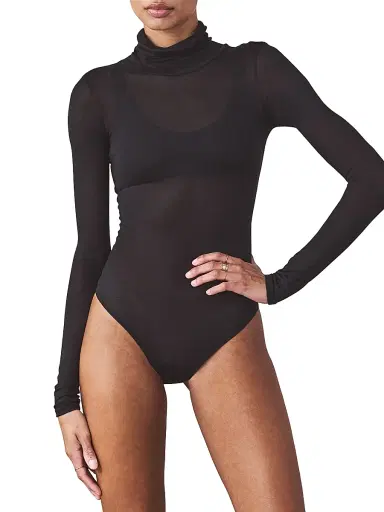 Artemis Diciero Women's Marina Long-Sleeve Sheer Bodysuit - Black - Size Medium | Thumbnail 3 Artemis Diciero Women's Marina Long-Sleeve Sheer Bodysuit - Black - Size Medium | Thumbnail 3