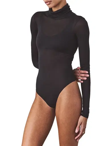 Artemis Diciero Women's Marina Long-Sleeve Sheer Bodysuit - Black - Size Medium | Thumbnail 4 Artemis Diciero Women's Marina Long-Sleeve Sheer Bodysuit - Black - Size Medium | Thumbnail 4