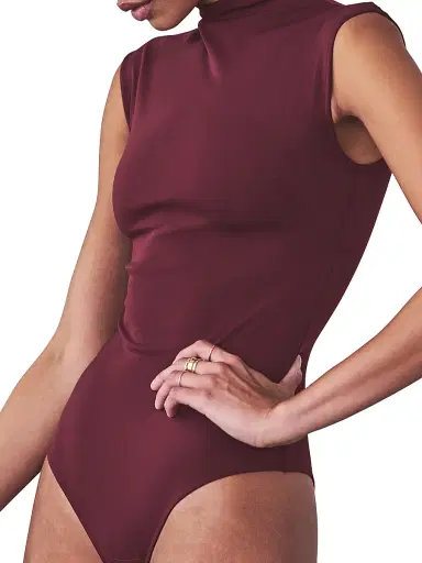 Artemis Diciero Women's Paulina Cap-Sleeve Bodysuit - Burgundy | Thumbnail 6 Artemis Diciero Women's Paulina Cap-Sleeve Bodysuit - Burgundy | Thumbnail 6