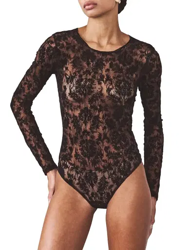 Artemis Diciero Women's Core Dasha Lace Long-Sleeve Bodysuit - Black | Thumbnail 3 Artemis Diciero Women's Core Dasha Lace Long-Sleeve Bodysuit - Black | Thumbnail 3