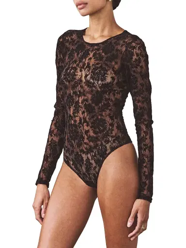 Artemis Diciero Women's Core Dasha Lace Long-Sleeve Bodysuit - Black | Thumbnail 4 Artemis Diciero Women's Core Dasha Lace Long-Sleeve Bodysuit - Black | Thumbnail 4