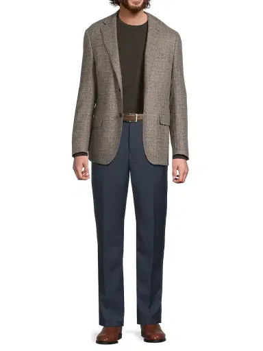 CORNELIANI Men's Wool & Cashmere Tailored Jacket - Medium Natural - Size 48 | Thumbnail 2 CORNELIANI Men's Wool & Cashmere Tailored Jacket - Medium Natural - Size 48 | Thumbnail 2