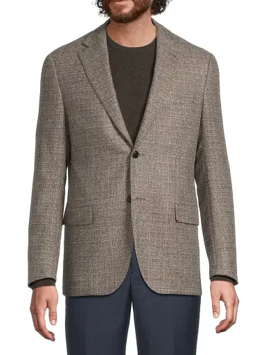 CORNELIANI Men's Wool & Cashmere Tailored Jacket - Medium Natural - Size 48 | Thumbnail 3 CORNELIANI Men's Wool & Cashmere Tailored Jacket - Medium Natural - Size 48 | Thumbnail 3
