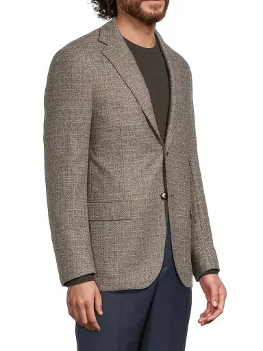 CORNELIANI Men's Wool & Cashmere Tailored Jacket - Medium Natural - Size 48 | Thumbnail 4 CORNELIANI Men's Wool & Cashmere Tailored Jacket - Medium Natural - Size 48 | Thumbnail 4