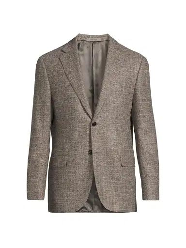 CORNELIANI Men's Wool & Cashmere Tailored Jacket - Medium Natural - Size 48 | Thumbnail 1 CORNELIANI Men's Wool & Cashmere Tailored Jacket - Medium Natural - Size 48 | Thumbnail 1
