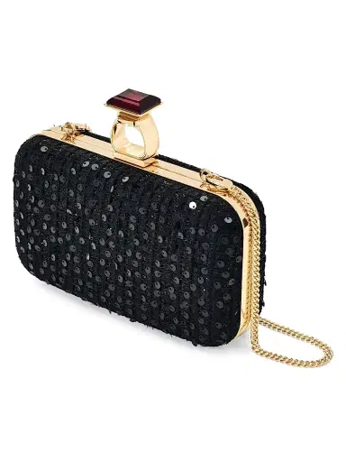 SACHIN & BABI Women's On The Rocks Sequin Tweed Clutch | Thumbnail 3 SACHIN & BABI Women's On The Rocks Sequin Tweed Clutch | Thumbnail 3