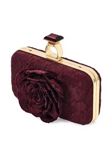 Sachin & Babi Women's On The Rocks Rosette Cloque Clutch - Napa | Thumbnail 3 Sachin & Babi Women's On The Rocks Rosette Cloque Clutch - Napa | Thumbnail 3
