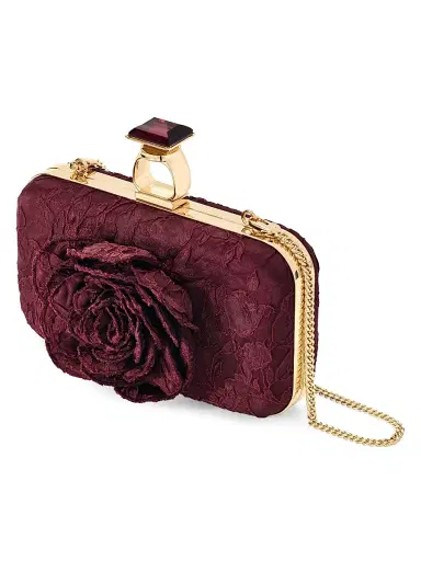Sachin & Babi Women's On The Rocks Rosette Cloque Clutch - Napa | Thumbnail 4 Sachin & Babi Women's On The Rocks Rosette Cloque Clutch - Napa | Thumbnail 4
