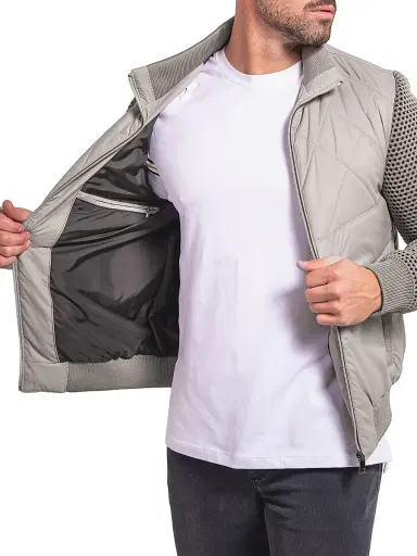 Maceoo Men's Ascension Bomber Jacket - Grey | Thumbnail 7 Maceoo Men's Ascension Bomber Jacket - Grey | Thumbnail 7