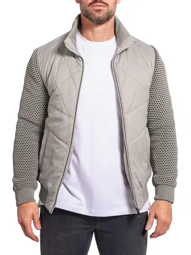 Maceoo Men's Ascension Bomber Jacket - Grey | Thumbnail 1 Maceoo Men's Ascension Bomber Jacket - Grey | Thumbnail 1