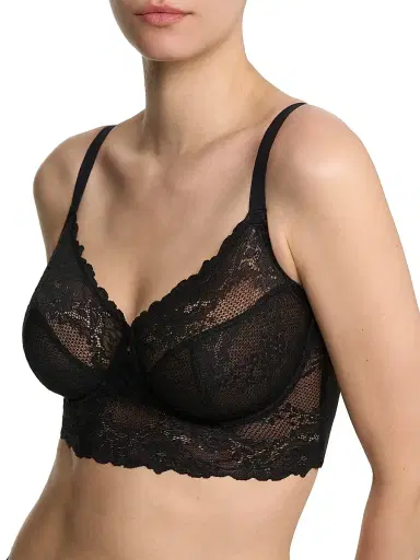 Natori Women's Heavenly Full Coverage Longline Lace Underwire Bra - Black | Thumbnail 4 Natori Women's Heavenly Full Coverage Longline Lace Underwire Bra - Black | Thumbnail 4