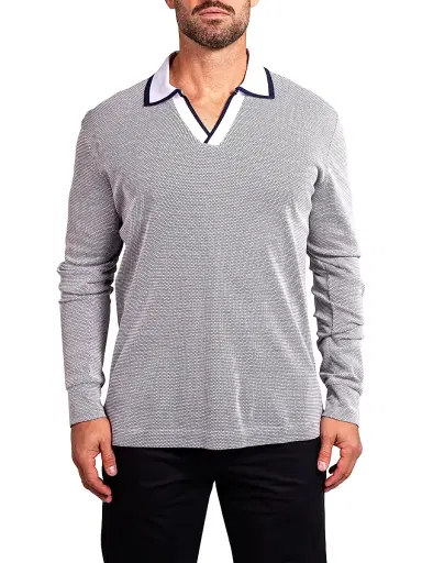 Maceoo Men's Ascension Knit Polo Shirt - White | Thumbnail 2 Maceoo Men's Ascension Knit Polo Shirt - White | Thumbnail 2