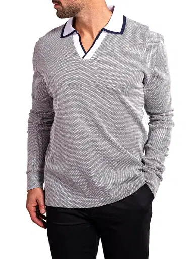 Maceoo Men's Ascension Knit Polo Shirt - White | Thumbnail 3 Maceoo Men's Ascension Knit Polo Shirt - White | Thumbnail 3