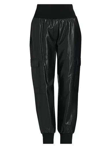 Cinq à Sept Women's Giles Faux-Leather Cropped Pants - Black - Size XL | Thumbnail 1 Cinq à Sept Women's Giles Faux-Leather Cropped Pants - Black - Size XL | Thumbnail 1