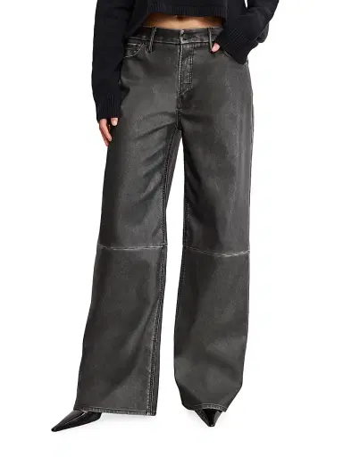 GOOD AMERICAN Women's Good Skate Faux-Leather Wide-Leg Pants | Thumbnail 3 GOOD AMERICAN Women's Good Skate Faux-Leather Wide-Leg Pants | Thumbnail 3