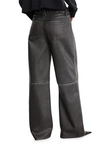GOOD AMERICAN Women's Good Skate Faux-Leather Wide-Leg Pants | Thumbnail 4 GOOD AMERICAN Women's Good Skate Faux-Leather Wide-Leg Pants | Thumbnail 4