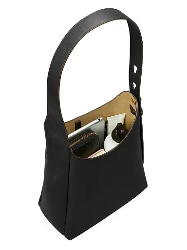 Tory Burch Women's Leather Hobo Bag - Black | Thumbnail 4 Tory Burch Women's Leather Hobo Bag - Black | Thumbnail 4