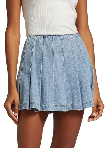 ALICE + OLIVIA Women's Carter Denim Skirt - Rockstar Blue | Thumbnail 3 ALICE + OLIVIA Women's Carter Denim Skirt - Rockstar Blue | Thumbnail 3
