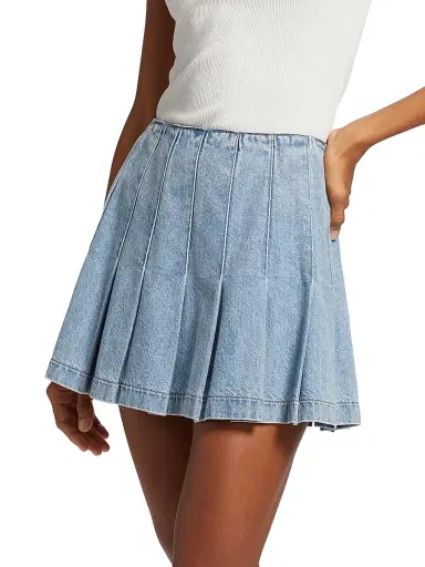 ALICE + OLIVIA Women's Carter Denim Skirt - Rockstar Blue | Thumbnail 4 ALICE + OLIVIA Women's Carter Denim Skirt - Rockstar Blue | Thumbnail 4