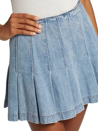 ALICE + OLIVIA Women's Carter Denim Skirt - Rockstar Blue | Thumbnail 6 ALICE + OLIVIA Women's Carter Denim Skirt - Rockstar Blue | Thumbnail 6