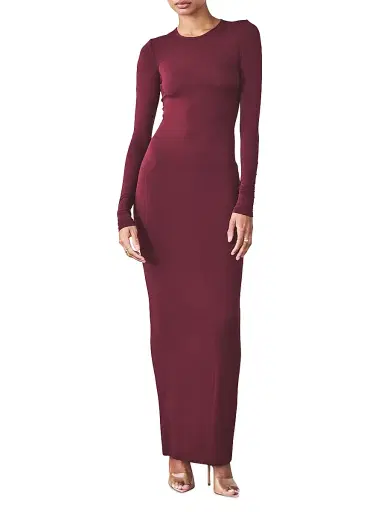 Artemis Diciero Women's Carmen Long-Sleeve Body-Con Maxi Dress - Burgundy | Thumbnail 2 Artemis Diciero Women's Carmen Long-Sleeve Body-Con Maxi Dress - Burgundy | Thumbnail 2