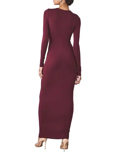 Artemis Diciero Women's Carmen Long-Sleeve Body-Con Maxi Dress - Burgundy | Thumbnail 4 Artemis Diciero Women's Carmen Long-Sleeve Body-Con Maxi Dress - Burgundy | Thumbnail 4