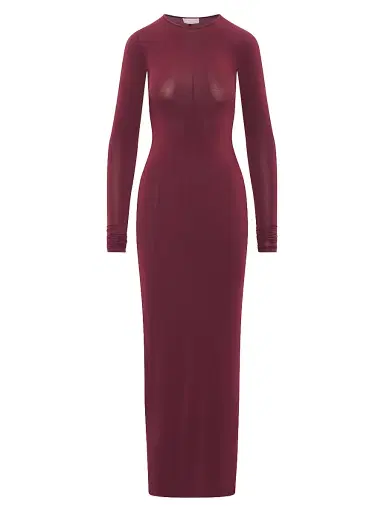 Artemis Diciero Women's Carmen Long-Sleeve Body-Con Maxi Dress - Burgundy | Thumbnail 1 Artemis Diciero Women's Carmen Long-Sleeve Body-Con Maxi Dress - Burgundy | Thumbnail 1