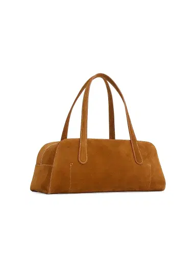 Mansur Gavriel Women's Helios Suede Shoulder Bag - Saddle | Thumbnail 3 Mansur Gavriel Women's Helios Suede Shoulder Bag - Saddle | Thumbnail 3