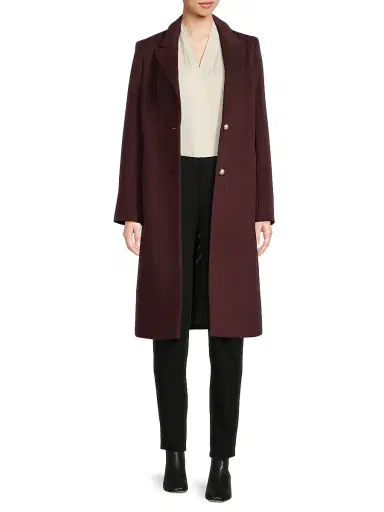 Milly Women's Peak Lapel Wool-Blend Coat | Thumbnail 2 Milly Women's Peak Lapel Wool-Blend Coat | Thumbnail 2