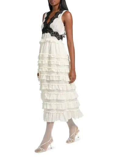 Sea Women's Anise Lace-Trim Frill Midi-Dress | Thumbnail 4 Sea Women's Anise Lace-Trim Frill Midi-Dress | Thumbnail 4