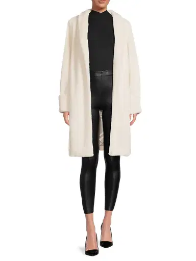 Milly Women's Faux Mink Wrap Coat | Thumbnail 2 Milly Women's Faux Mink Wrap Coat | Thumbnail 2