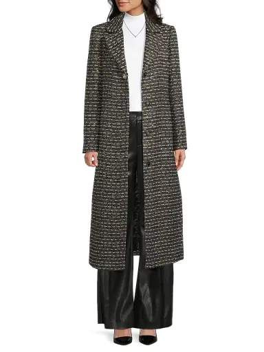 Milly Women's SB Tweed Longline Coat | Thumbnail 2 Milly Women's SB Tweed Longline Coat | Thumbnail 2