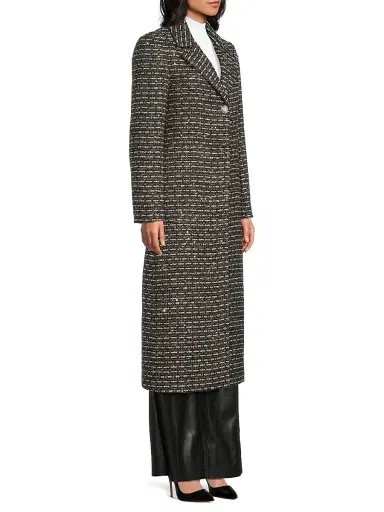 Milly Women's SB Tweed Longline Coat | Thumbnail 4 Milly Women's SB Tweed Longline Coat | Thumbnail 4