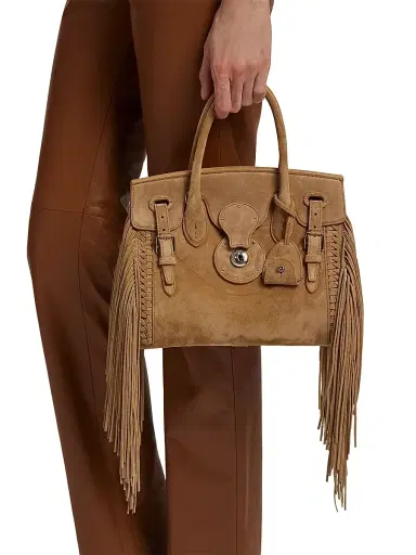 Ralph Lauren Collection Women's Ricky Suede Top Handle Bag - Dark Brown | Thumbnail 3 Ralph Lauren Collection Women's Ricky Suede Top Handle Bag - Dark Brown | Thumbnail 3