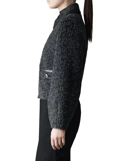 Mackage Women's Lorah Leopard-Print Jacquard Wool-Blend Crop Jacket - Black Multi | Thumbnail 4 Mackage Women's Lorah Leopard-Print Jacquard Wool-Blend Crop Jacket - Black Multi | Thumbnail 4