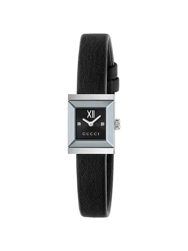 Gucci Women's G-Frame Stainless Steel, 0.008 TCW Diamond & Leather Strap Watch/14MM x 18MM - Black | Thumbnail 1 Gucci Women's G-Frame Stainless Steel, 0.008 TCW Diamond & Leather Strap Watch/14MM x 18MM - Black | Thumbnail 1