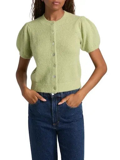 DÔEN Women's Anisa Alpaca-Blend Puff-Sleeve Cardigan - Fernwood Green | Thumbnail 3 DÔEN Women's Anisa Alpaca-Blend Puff-Sleeve Cardigan - Fernwood Green | Thumbnail 3