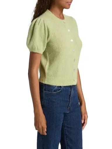 DÔEN Women's Anisa Alpaca-Blend Puff-Sleeve Cardigan - Fernwood Green | Thumbnail 4 DÔEN Women's Anisa Alpaca-Blend Puff-Sleeve Cardigan - Fernwood Green | Thumbnail 4