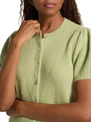 DÔEN Women's Anisa Alpaca-Blend Puff-Sleeve Cardigan - Fernwood Green | Thumbnail 6 DÔEN Women's Anisa Alpaca-Blend Puff-Sleeve Cardigan - Fernwood Green | Thumbnail 6