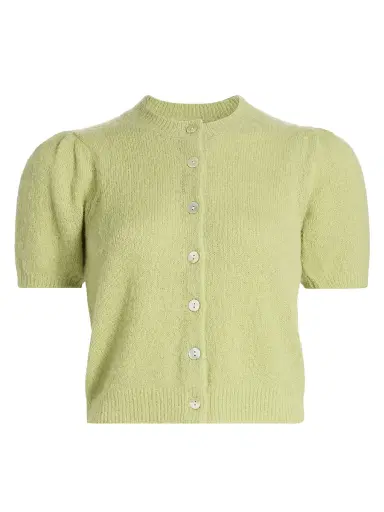 DÔEN Women's Anisa Alpaca-Blend Puff-Sleeve Cardigan - Fernwood Green | Thumbnail 1 DÔEN Women's Anisa Alpaca-Blend Puff-Sleeve Cardigan - Fernwood Green | Thumbnail 1