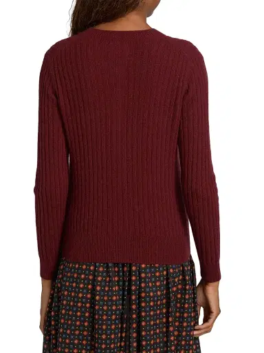 DÔEN Women's Danae Rib-Knit Cashmere Cardigan - Malbec | Thumbnail 5 DÔEN Women's Danae Rib-Knit Cashmere Cardigan - Malbec | Thumbnail 5