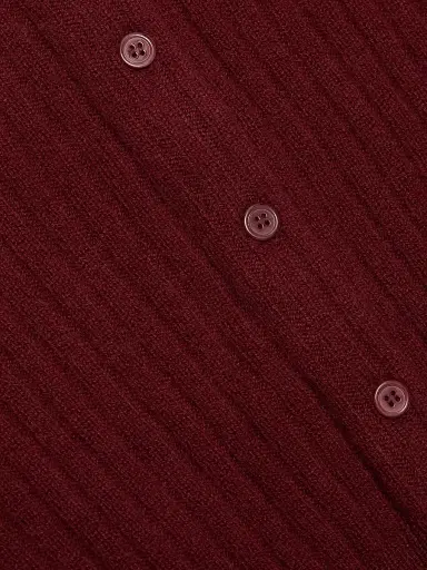 DÔEN Women's Danae Rib-Knit Cashmere Cardigan - Malbec | Thumbnail 7 DÔEN Women's Danae Rib-Knit Cashmere Cardigan - Malbec | Thumbnail 7