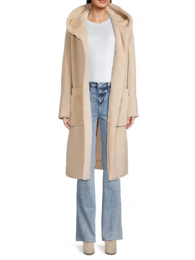 Kobi Halperin Women's Valentine Faux Fur-Trim Wool Coat - Oat | Thumbnail 2 Kobi Halperin Women's Valentine Faux Fur-Trim Wool Coat - Oat | Thumbnail 2
