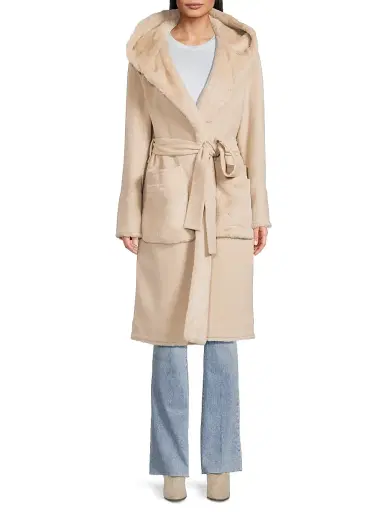 Kobi Halperin Women's Valentine Faux Fur-Trim Wool Coat - Oat | Thumbnail 3 Kobi Halperin Women's Valentine Faux Fur-Trim Wool Coat - Oat | Thumbnail 3