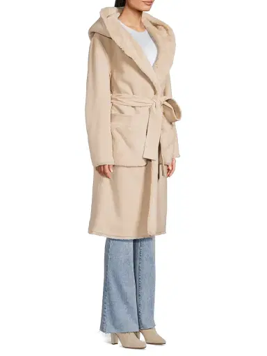 Kobi Halperin Women's Valentine Faux Fur-Trim Wool Coat - Oat | Thumbnail 4 Kobi Halperin Women's Valentine Faux Fur-Trim Wool Coat - Oat | Thumbnail 4