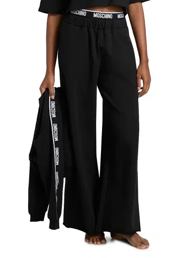 MOSCHINO Women's Intimo Donna Home Stretch-Cotton Pants - Black - Size Small | Thumbnail 3 MOSCHINO Women's Intimo Donna Home Stretch-Cotton Pants - Black - Size Small | Thumbnail 3