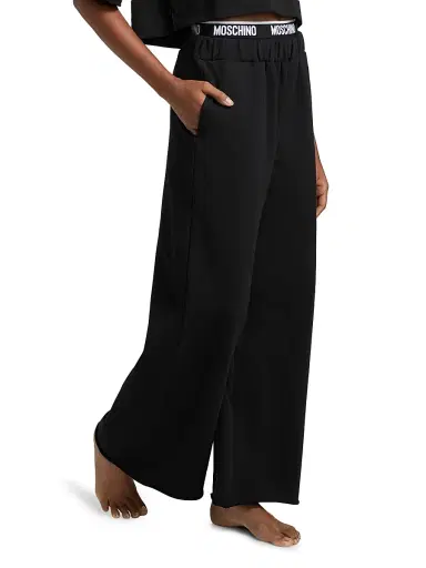MOSCHINO Women's Intimo Donna Home Stretch-Cotton Pants - Black - Size Small | Thumbnail 4 MOSCHINO Women's Intimo Donna Home Stretch-Cotton Pants - Black - Size Small | Thumbnail 4