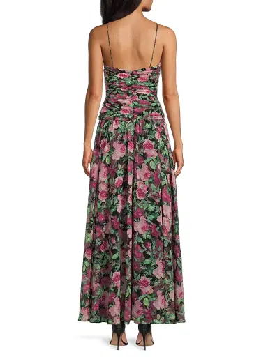 Ungaro Women's Dylan Floral Chiffon Ruched Maxi Dress - Magenta Multi | Thumbnail 5 Ungaro Women's Dylan Floral Chiffon Ruched Maxi Dress - Magenta Multi | Thumbnail 5