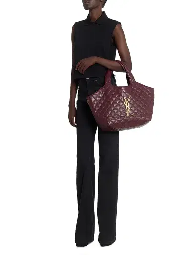 Saint Laurent Women's Icare Tote Bag in Quilted Nappa - Rouge Cabernet | Thumbnail 2 Saint Laurent Women's Icare Tote Bag in Quilted Nappa - Rouge Cabernet | Thumbnail 2